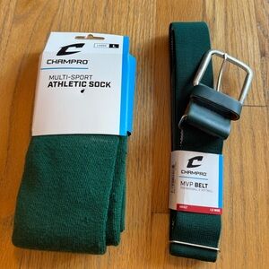 Green Athletic Sock and Belt Set